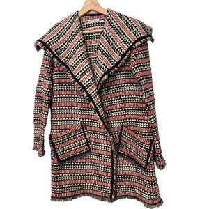 Chelsea & Violet Open Front Blanket Jacket Tribal Tag Size XS Front Pockets